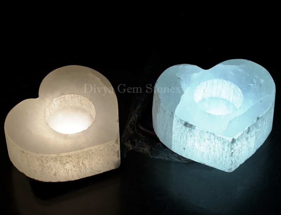 SELENITE TEALIGHT AND LAMPS
